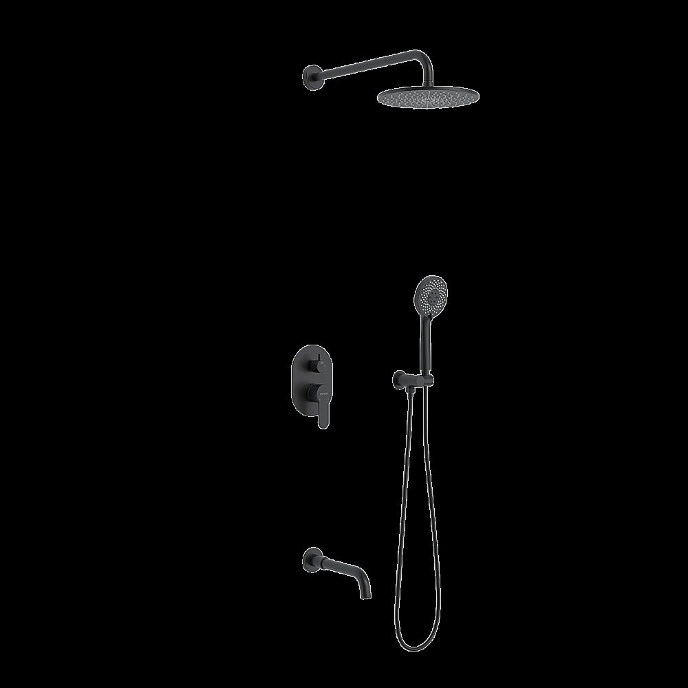 Душевая система Berges NARDIS 3R 71008 черная матовая купить в интернет-магазине сантехники Sanbest