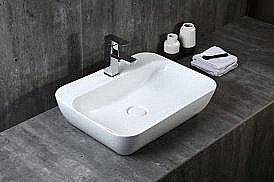 Раковина накладная Gid Geometrico 55 N9047 51184 белая купить в интернет-магазине Sanbest