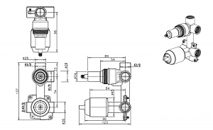 Скрытая часть 2-ФУНКЦ Bravat Rhein D982CP-B-ENG купить в интернет-магазине сантехники Sanbest