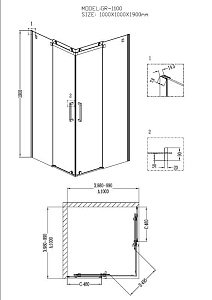 Душевой уголок Grossman Cosmo GR-1100 100x100 купить в интернет-магазине Sanbest