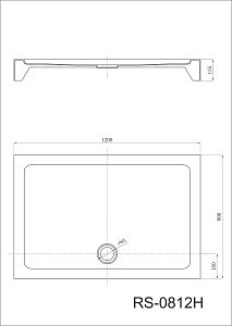 Душевой поддон Black&White STELLAR WIND Easy Plumb RS-0812H 80x120 купить в интернет-магазине Sanbest