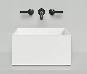 Раковина накладная Salini Armonia SQUARE 02 130522M 45 из искусственного камня S-Stone, белая матовая купить в интернет-магазине Sanbest