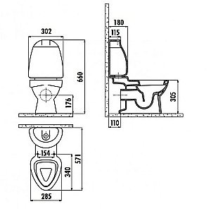 Унитаз напольный детский с функцией биде CREAVIT COCUK белый с декором, с бачком, с крышкой купить в интернет-магазине Sanbest
