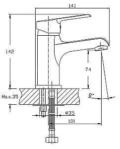 Смеситель для раковины Orange Prim M42-021cr хром купить в интернет-магазине сантехники Sanbest