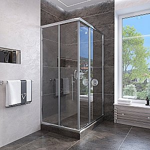 Душевой уголок Veconi Rovigo RV-113 80x80 прозрачный купить в интернет-магазине Sanbest