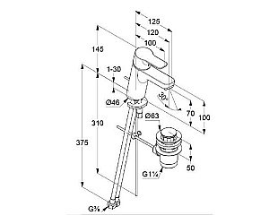 Смеситель для раковины Kludi Pure&Easy 372890565 купить в интернет-магазине сантехники Sanbest