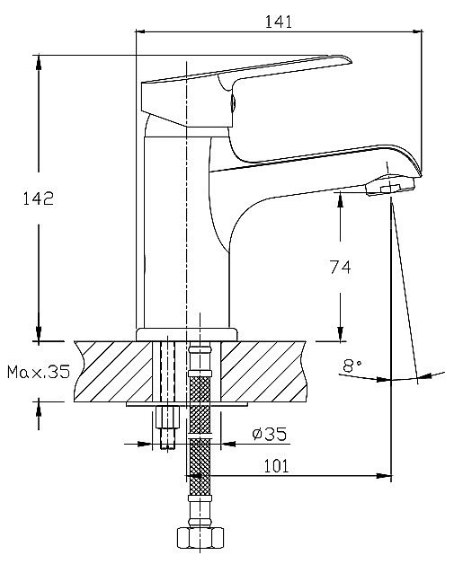 Смеситель для раковины Orange Prim M42-021cr хром купить в интернет-магазине сантехники Sanbest