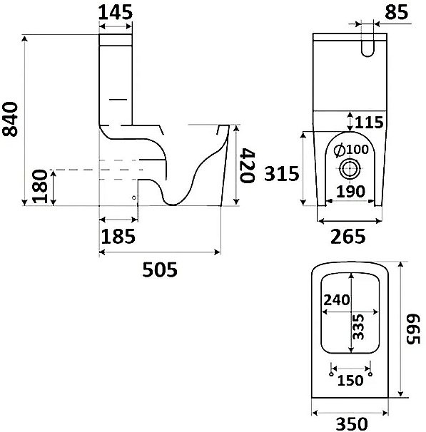 Унитаз напольный Ceramalux K2170-1 белый, безободковый, с бачком, с крышкой микролифт купить в интернет-магазине Sanbest
