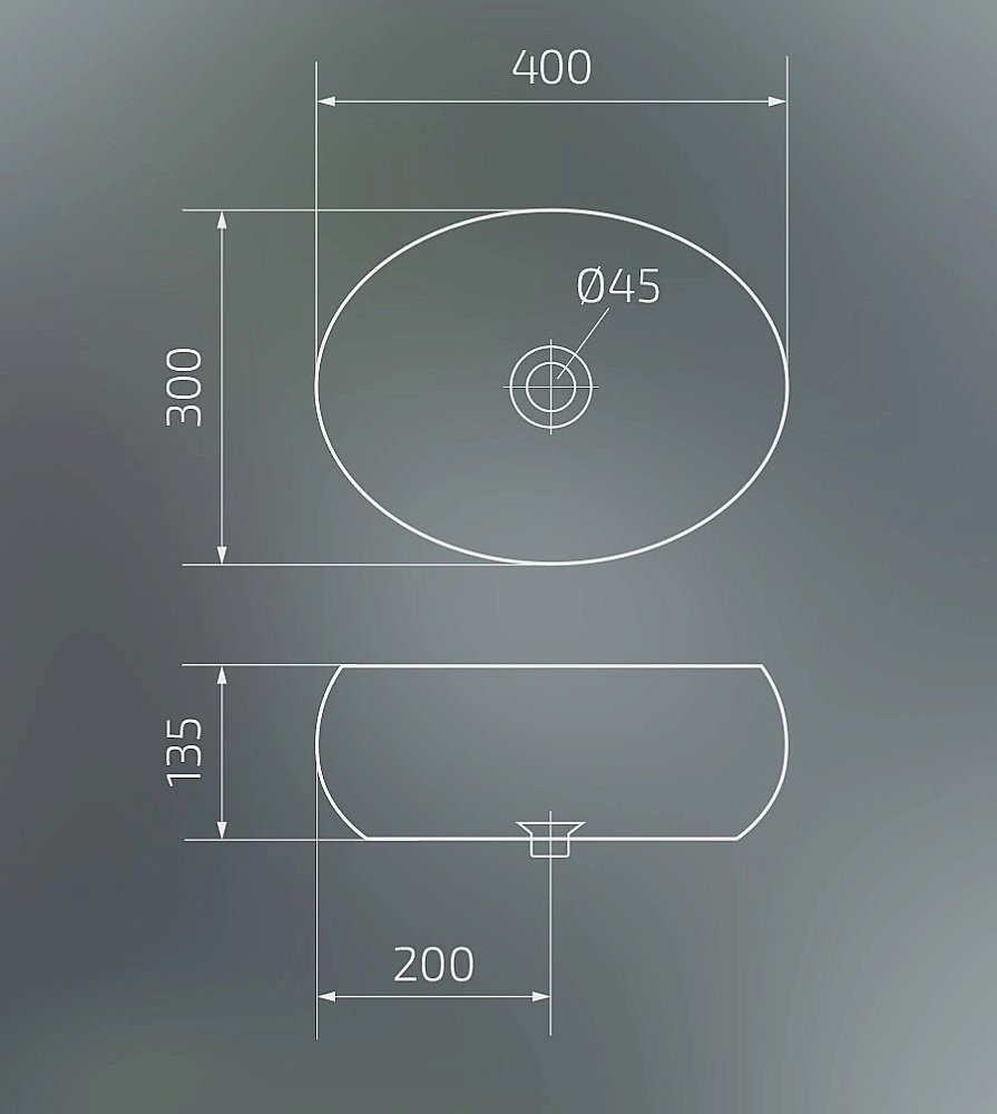 Раковина накладная Gid Lago 40 N9030ds 51235 белая купить в интернет-магазине Sanbest