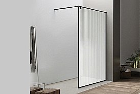 Душевое ограждение Royal Bath BERN 120 RB 120-C-BL стекло рифленое/профиль черный купить в интернет-магазине Sanbest