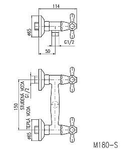 Смеситель для душа Rav-Slezak MORAVA RETRO MK180.5CMATSM купить в интернет-магазине сантехники Sanbest