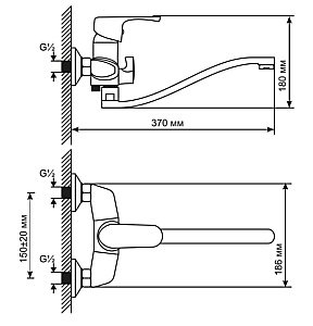 Смеситель для ванны MIXLINE ML 530483 купить в интернет-магазине сантехники Sanbest
