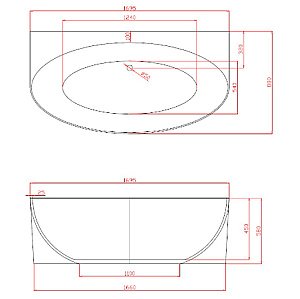 Ванна акриловая Azario Cambridge 170x88 купить в интернет-магазине Sanbest