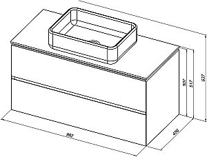 Тумба с раковиной Allen Brau Infinity 100 1.21003.AM антрацит матовый для ванной в интернет-магазине Sanbest