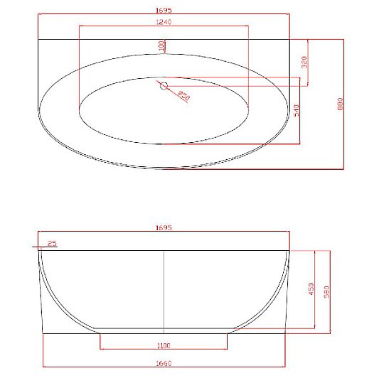 Ванна акриловая Azario Cambridge 170x88 купить в интернет-магазине Sanbest
