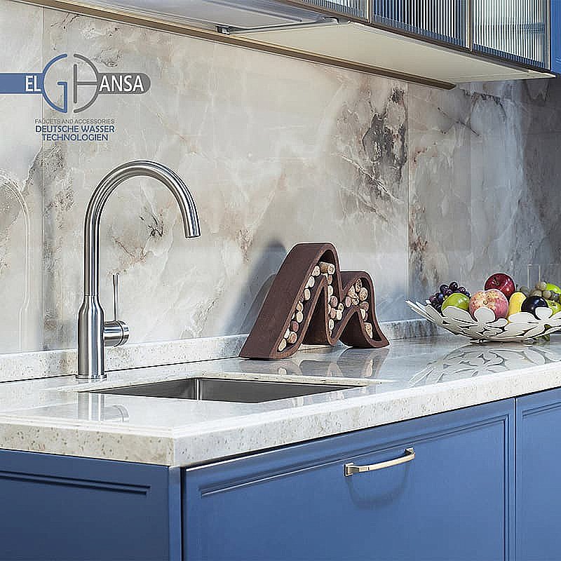 Смеситель для кухни Elghansa Kitchen 56B2026-Steel нержавеющая сталь купить в интернет-магазине сантехники Sanbest