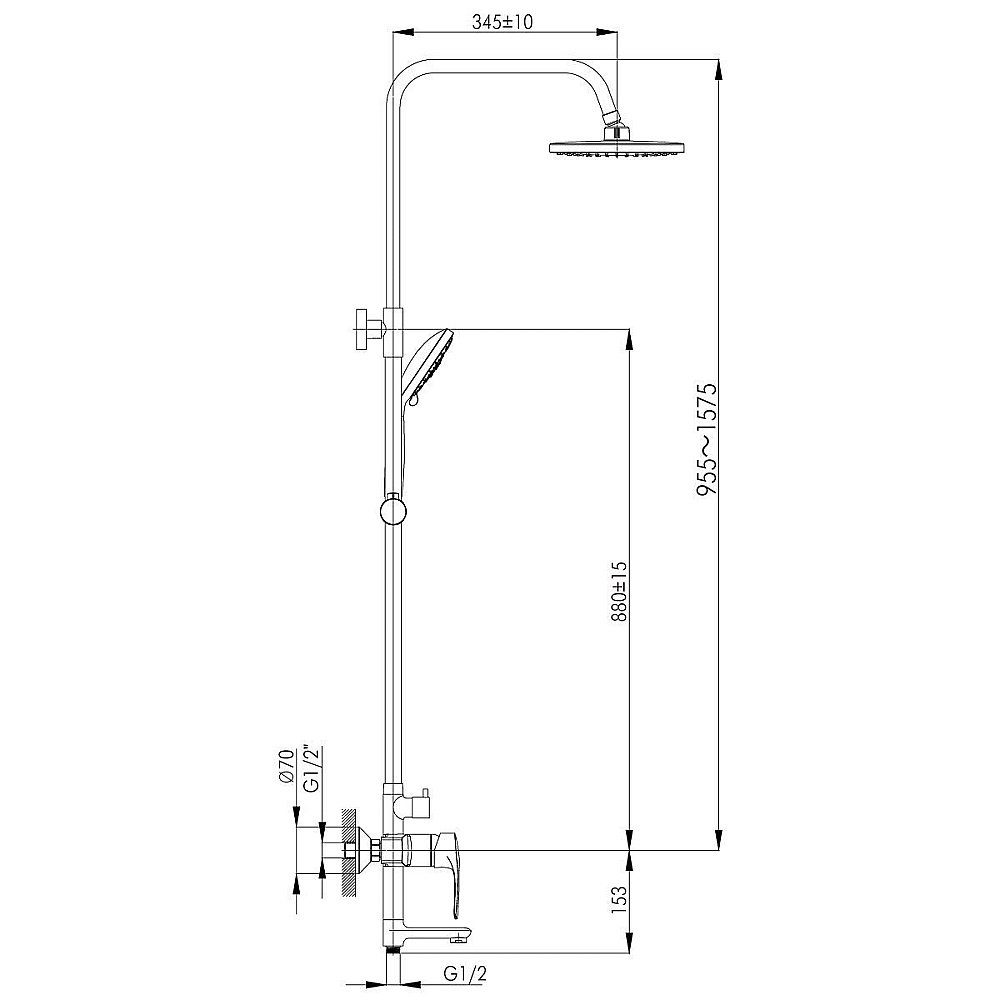 Душевая система Rossinka T T40-46 купить в интернет-магазине сантехники Sanbest