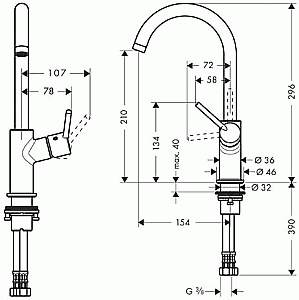 Смеситель для раковины Hansgrohe Talis S2 32082000 купить в интернет-магазине сантехники Sanbest