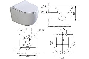 Унитаз подвесной Art&Max VERONA AM012CHRT/SC белый, с сиденьем микролифт, безободковый купить в интернет-магазине Sanbest