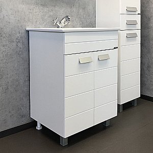 Тумба с раковиной Comforty Модена М 00-00001642 60 белая матовая для ванной в интернет-магазине Sanbest