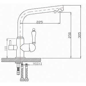 Смеситель для кухни Zorg Sanitary ZR 313 YF-33 Черный Металл купить в интернет-магазине сантехники Sanbest