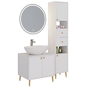 Тумба с раковиной Dreja LUNO 99.2001 60 белый глянец для ванной в интернет-магазине Sanbest