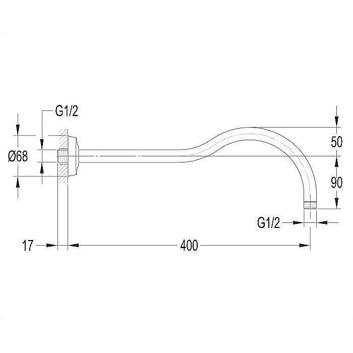Кронштейн душевой OMNIRES ARMANCE RA06CR купить в интернет-магазине сантехники Sanbest