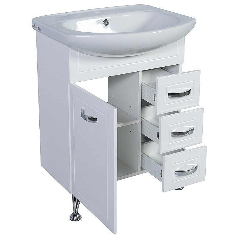 Тумба с раковиной Rush Fiji 65 FIS18165W белая для ванной в интернет-магазине Sanbest