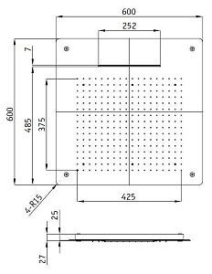 Верхний душ RGW Shower Panels SP-74 60х60 купить в интернет-магазине сантехники Sanbest