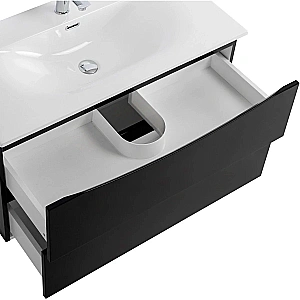 Тумба с раковиной Belbagno MARINO-CER-MINI 100 черный глянцевый для ванной в интернет-магазине Sanbest
