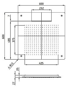 Верхний душ RGW Shower Panels SP-74 60х60 купить в интернет-магазине сантехники Sanbest