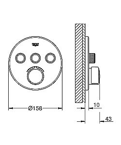 Смеситель для душа Grohe SmartControl 29146000 хром купить в интернет-магазине сантехники Sanbest