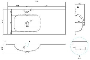 Раковина Vincea Elise VCB-4EL120MW белый матовый купить в интернет-магазине Sanbest