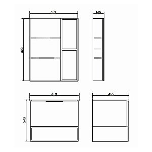 Зеркальный шкаф Comforty Франкфурт 00-00004331 60 бетон светлый купить в интернет-магазине сантехники Sanbest