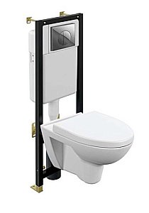 Унитаз с инсталляцией Cersanit Parva CO DPL EO 64229 с крышкой микролифт, безободковый купить в интернет-магазине Sanbest