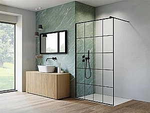 Душевое ограждение Radaway NES Black Factory Walk-in II 110 10013110-54-55 стекло прозрачное/профиль черный матовый купить в интернет-магазине Sanbest