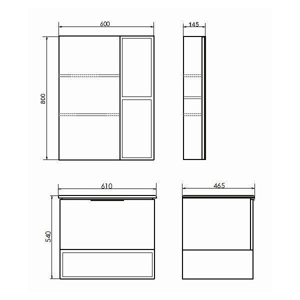 Зеркальный шкаф Comforty Франкфурт 00-00004331 60 бетон светлый купить в интернет-магазине сантехники Sanbest