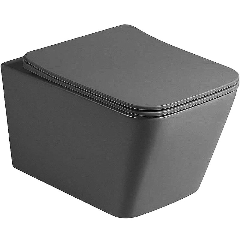 Унитаз Vincea Q-Line VT1-12MA безободковый, с крышкой микролифт, антрацит матовый купить в интернет-магазине Sanbest