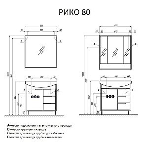 Зеркало Акватон Рико 80 в ванную от интернет-магазине сантехники Sanbest