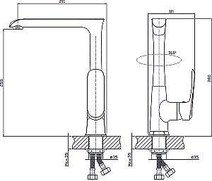 Смеситель для кухни Rush Gozo GZ3735-23 купить в интернет-магазине сантехники Sanbest