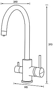 Смеситель для кухни Paulmark Essen Es213211-BLM Черный купить в интернет-магазине сантехники Sanbest