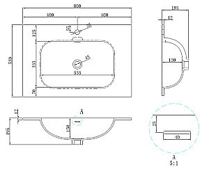 Раковина Vincea Elise VCB-4EL800MW белый матовый купить в интернет-магазине Sanbest