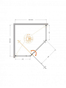 Душевой уголок Cezares PLANE 100х100 P-1-100-C-IN стекло прозрачное/профиль сатин купить в интернет-магазине Sanbest