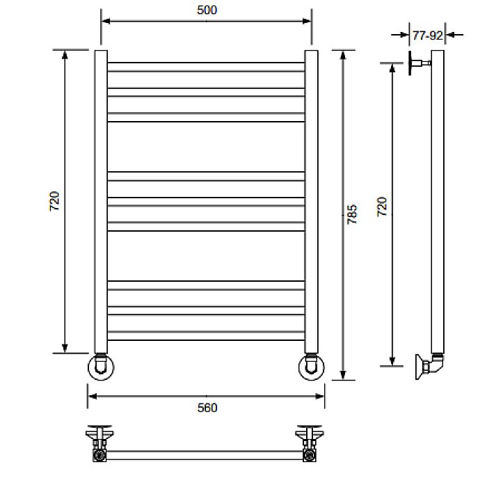 Полотенцесушитель водяной Veconi Vero-A V8050B-A черный купить в интернет-магазине сантехники Sanbest