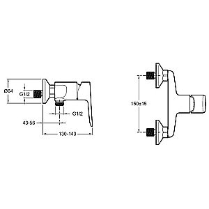 Смеситель для душа Jacob Delafon OSCAR E29843-CP купить в интернет-магазине сантехники Sanbest