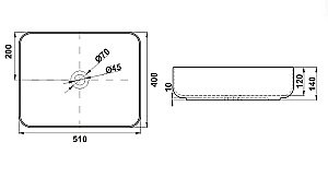Раковина Jorno Melana 51 MLN-320353MB черная матовая купить в интернет-магазине Sanbest