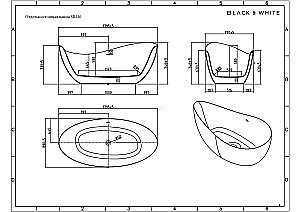Ванна акриловая Black&White SWAN SB220 180x89 белая купить в интернет-магазине Sanbest