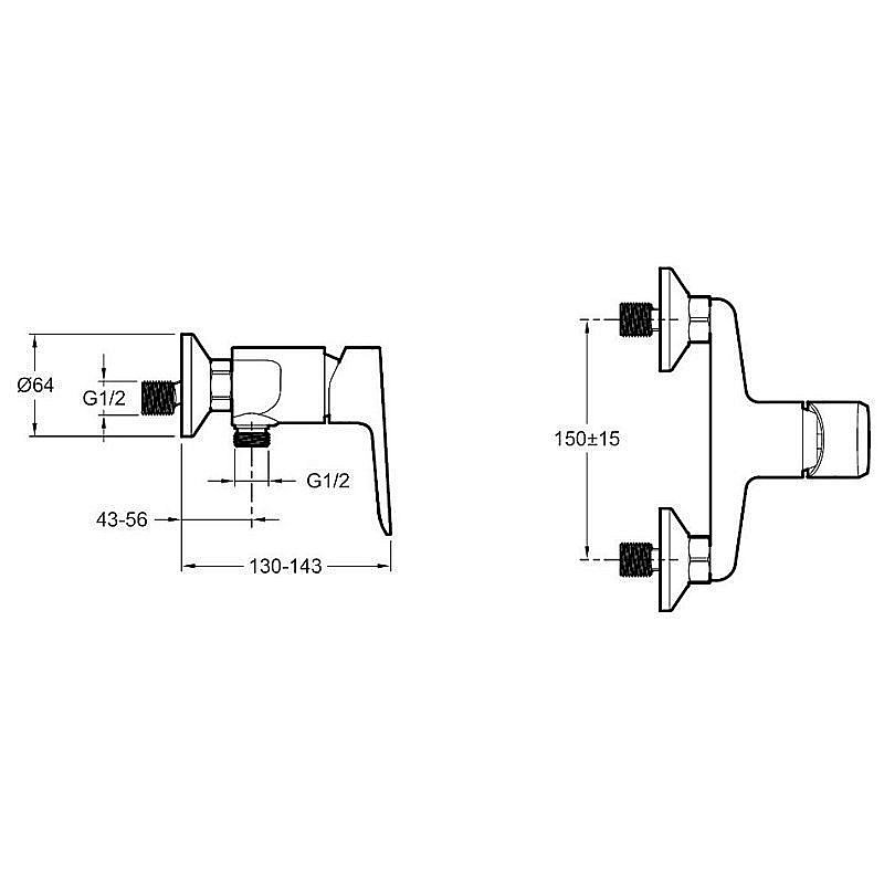 Смеситель для душа Jacob Delafon OSCAR E29843-CP купить в интернет-магазине сантехники Sanbest