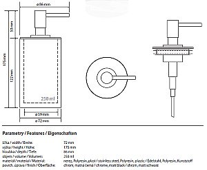 Диспенсер Bemeta Gamma 145609320 черный купить в интернет-магазине сантехники Sanbest