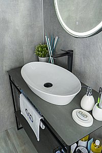 Раковина накладная Gid Lago 61 N9397 51141 белая купить в интернет-магазине Sanbest